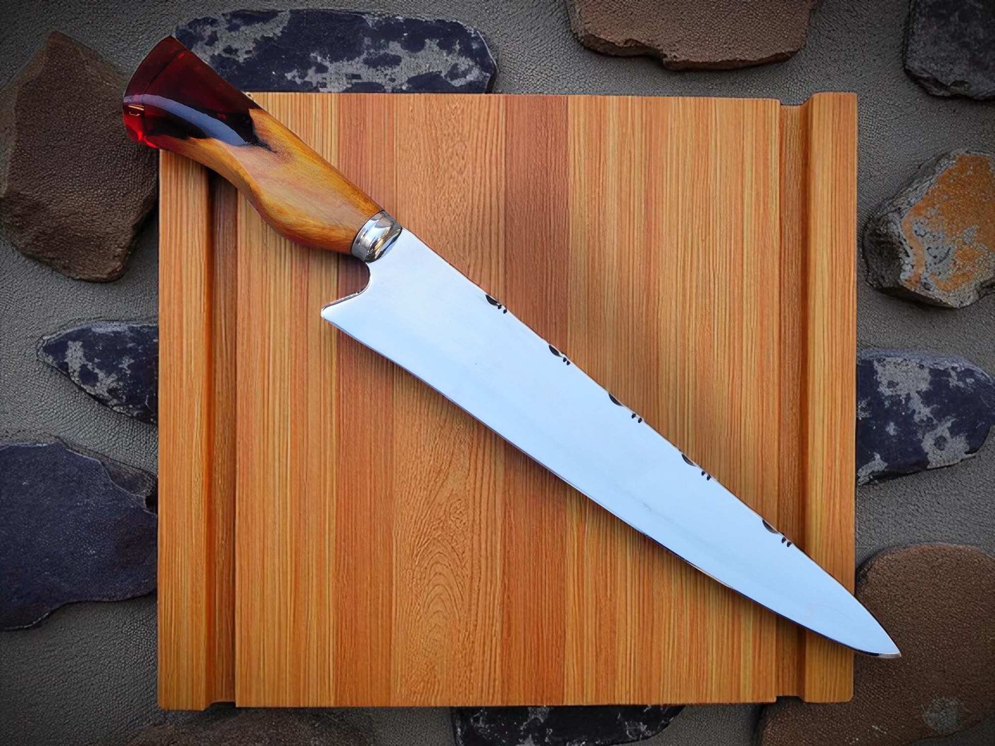 Faca artesanal - Coleção Chama Eterna - Especial para Churrasco e Culinária